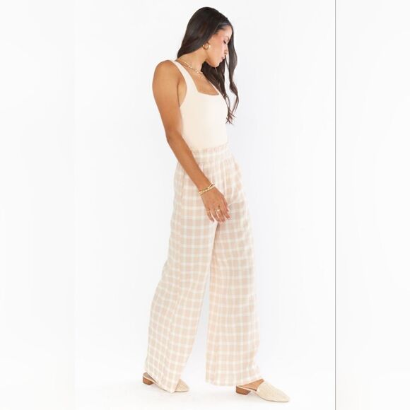 Show Me Your MuMu Roitman Cropped Wide Leg Plaid Pants Size Small NWT - Picture 4 of 9